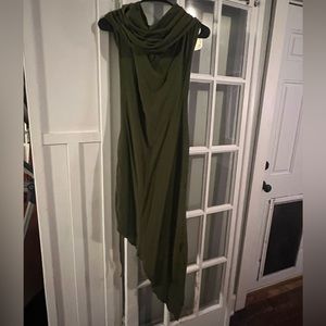 Zhen Nymph Forest Green Elven Cowl Hoodie Strap Back